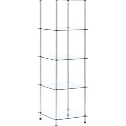 vidaXL Hyllor>Hylla 5 hyllplan 40x40x130 cm härdat glas