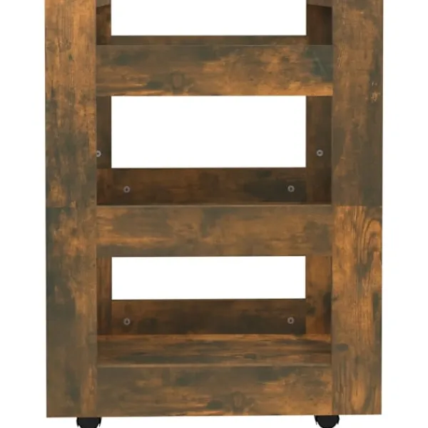 vidaXL Köksö>Köksvagn rökfärgad ek 60x45x80 cm konstruerat trä