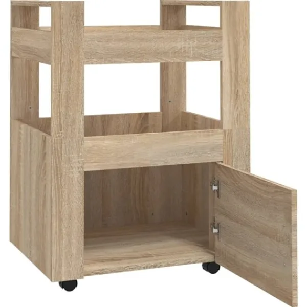vidaXL Köksö>Köksvagn sonoma-ek 60x45x80 cm konstruerat trä
