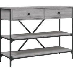 vidaXL Småbord>Konsolbord med lådor och hyllor sonoma konstruerat trä