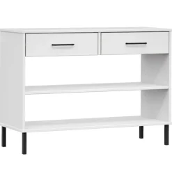 vidaXL Sideboards>Konsolbord med metallben OSLO massiv furu