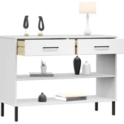 vidaXL Sideboards>Konsolbord med metallben OSLO massiv furu
