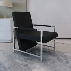 vidaXL Fåtöljer>Kubformad fåtölj med kromade stolsben hög kvalitet