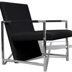 vidaXL Fåtöljer>Kubformad fåtölj med kromade stolsben hög kvalitet