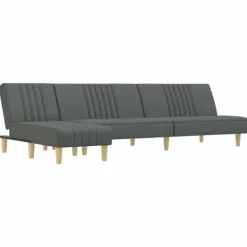 vidaXL Soffor>L-formad soffa mörk 255x140x70 cm tyg