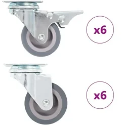 vidaXL Balkongmöbler>Länkhjul 12 st 50 mm