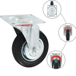 vidaXL Balkongmöbler>Länkhjul 8 st 100 mm