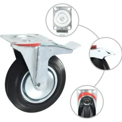 vidaXL Balkongmöbler>Länkhjul 4 st 200 mm