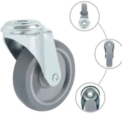 vidaXL Balkongmöbler>Länkhjul med bulthål 12 st 100 mm