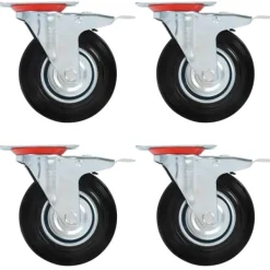 vidaXL Balkongmöbler>Länkhjul med dubbla bromsar 4 st 125 mm
