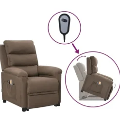 vidaXL Fåtöljer>massagefåtölj med uppresningshjälp tyg