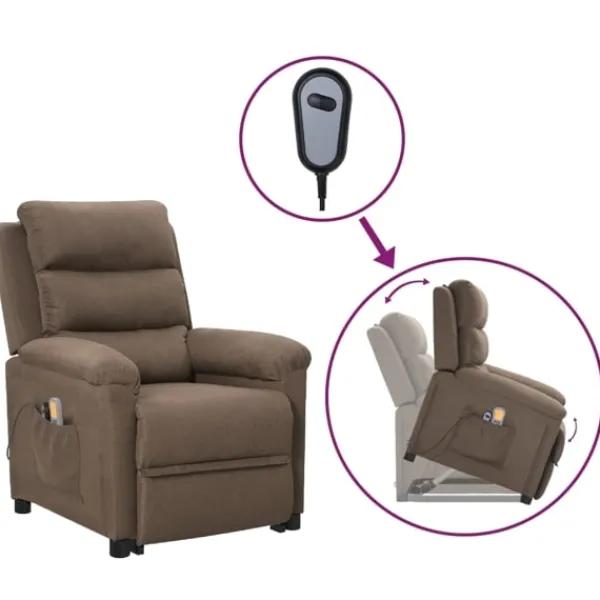 vidaXL Fåtöljer>massagefåtölj med uppresningshjälp tyg