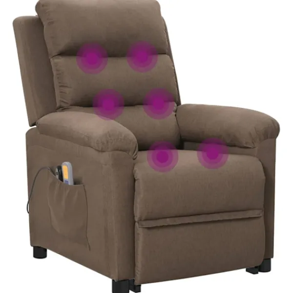 vidaXL Fåtöljer>massagefåtölj med uppresningshjälp tyg