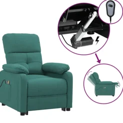 vidaXL Fåtöljer>Massagefåtölj mörk tyg