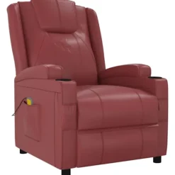vidaXL Fåtöljer>Massagefåtölj vin konstläder