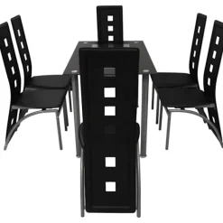 vidaXL Matgrupper>Matbord och stolar 7 delar