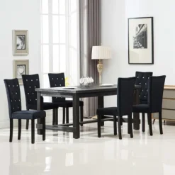 vidaXL Matgrupper>Matstolar 6 st sammet