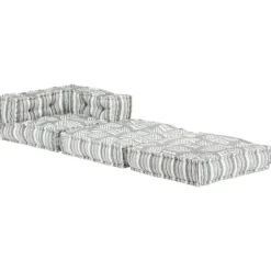 vidaXL Sittpuffar>Modulpuff randig tyg