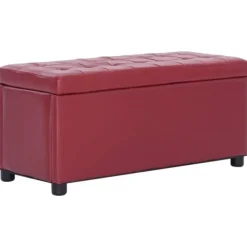 vidaXL Sittpuffar>Ottoman med förvaring vin konstläder