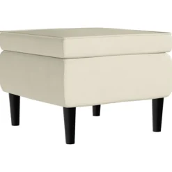 vidaXL Pallar>Pall med träben krämfärgad sammet