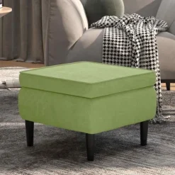 vidaXL Pallar>Pall med träben ljus sammet