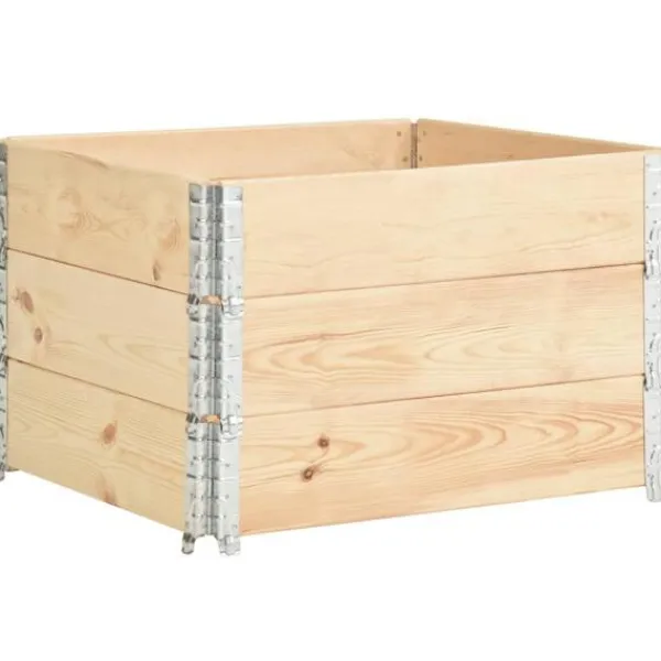 vidaXL Pallar>Pallkrage 3 st 100x100 cm massiv furu