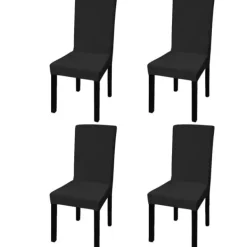 vidaXL Stolar>Rakt elastiskt stolsöverdrag 4 st