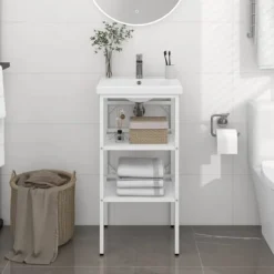 vidaXL Hyllor>Ram för tvättställ 40x38x83 cm järn