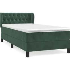 vidaXL Sängar>Ramsäng med madrass mörk 90x190 cm sammet