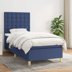 vidaXL Sängar>Ramsäng med madrass 100x200 cm tyg