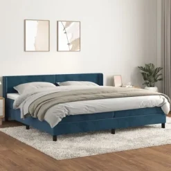 vidaXL Sängar>Ramsäng med madrass mörk 200x200 cm sammet