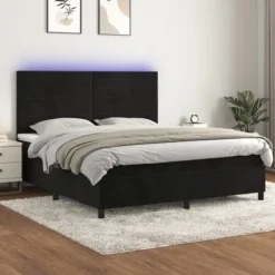 vidaXL Sängar>Ramsäng med madrass & LED 160x200 cm sammet