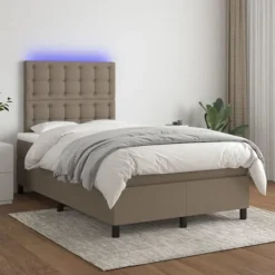 vidaXL Sängar>Ramsäng med madrass & LED 120x200 cm tyg