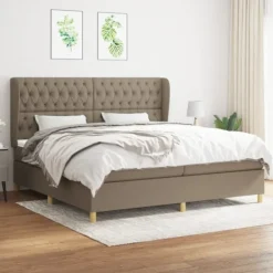 vidaXL Sängar>Ramsäng med madrass 200x200 cm tyg