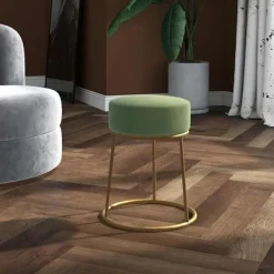 vidaXL Pallar>Rund förvaringspall sammet