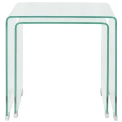 vidaXL Småbord>Satsbord 2 st bord härdat klarglas