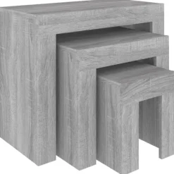 vidaXL Soffbord>Satsbord 3 st sonoma konstruerat trä