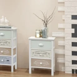 vidaXL Byråer>Shabby Chic French byrå 3 lådor trä