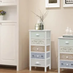 vidaXL Byråer>Shabby Chic French byrå 5 lådor trä