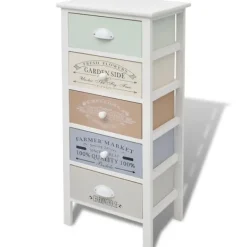 vidaXL Byråer>Shabby Chic French byrå 5 lådor trä