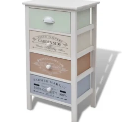 vidaXL Byråer>Shabby Chic French byrå 4 lådor trä