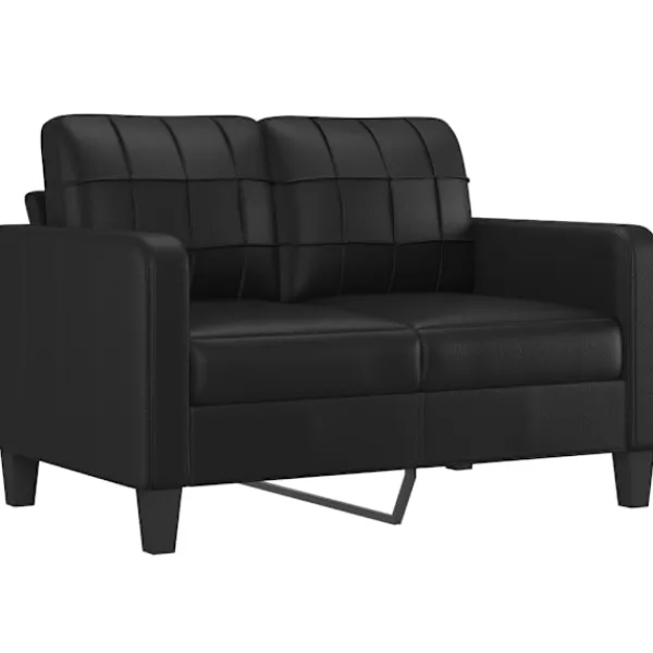 vidaXL Soffor>2-sits soffa med prydnadskuddar 120 cm konstläder