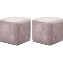 vidaXL Sittpuffar>Sittpuff 2 st 30x30x30 cm sammetstyg
