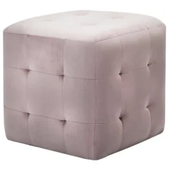 vidaXL Sittpuffar>Sittpuff 2 st 30x30x30 cm sammetstyg