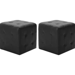 vidaXL Sittpuffar>Sittpuff 2 st 30x30x30 cm konstläder