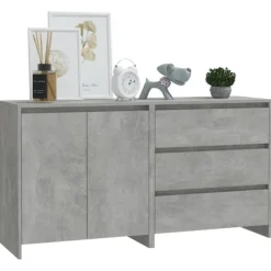 vidaXL Sideboards>Skänk 2 delar betong konstruerat trä