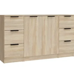 vidaXL Byråer>Skänk 3 delar Sonoma ek konstruerat trä