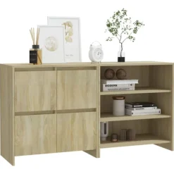 vidaXL Sideboards>Skänk 2 delar sonoma-ek konstruerat trä