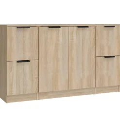 vidaXL Byråer>Skänk 3 delar Sonoma ek konstruerat trä