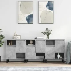 vidaXL Sideboards>Skänk 3 st betong konstruerat trä